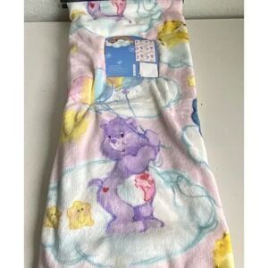 Care Bears Super Soft Plush Throw Blanket 50 X 70” Rainbow Balloons Stars NEW